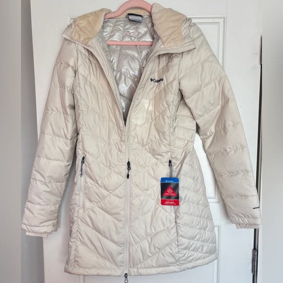 NWT • Columbia • Women's Heavenly Long Hooded Jacket • Small • Chalk • Omni-Heat - Picture 2 of 4